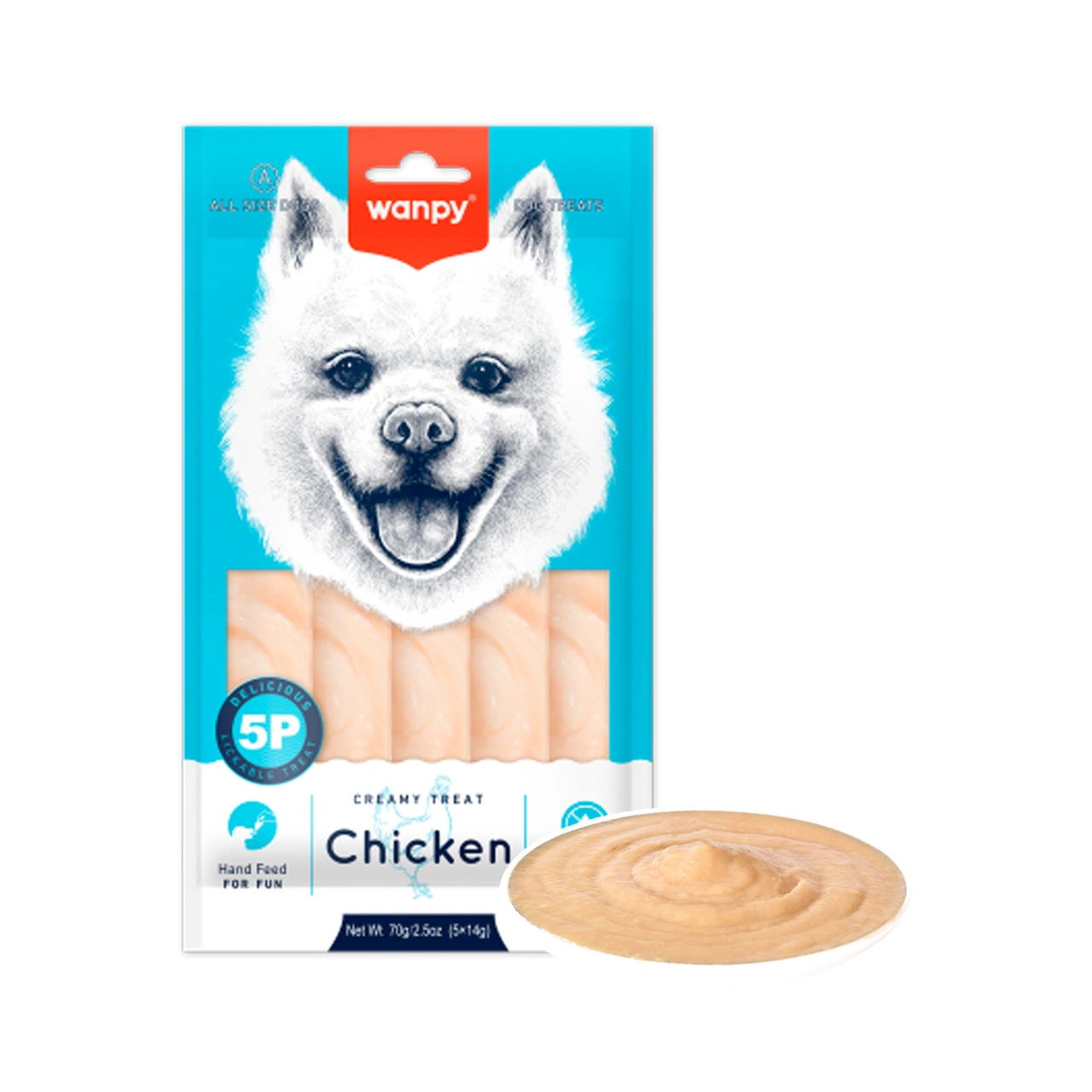 Wanpy Dog Creamy Lickable kylling 70 g - cremet hundesnack